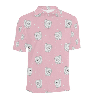 Pomeranians Pattern Print Design A02 Men Polo Shirt