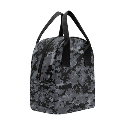 ACU Digital Black Camouflage Insulated Lunch Bag