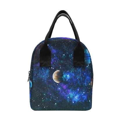 Galaxy Stardust Planet Space Print Insulated Lunch Bag