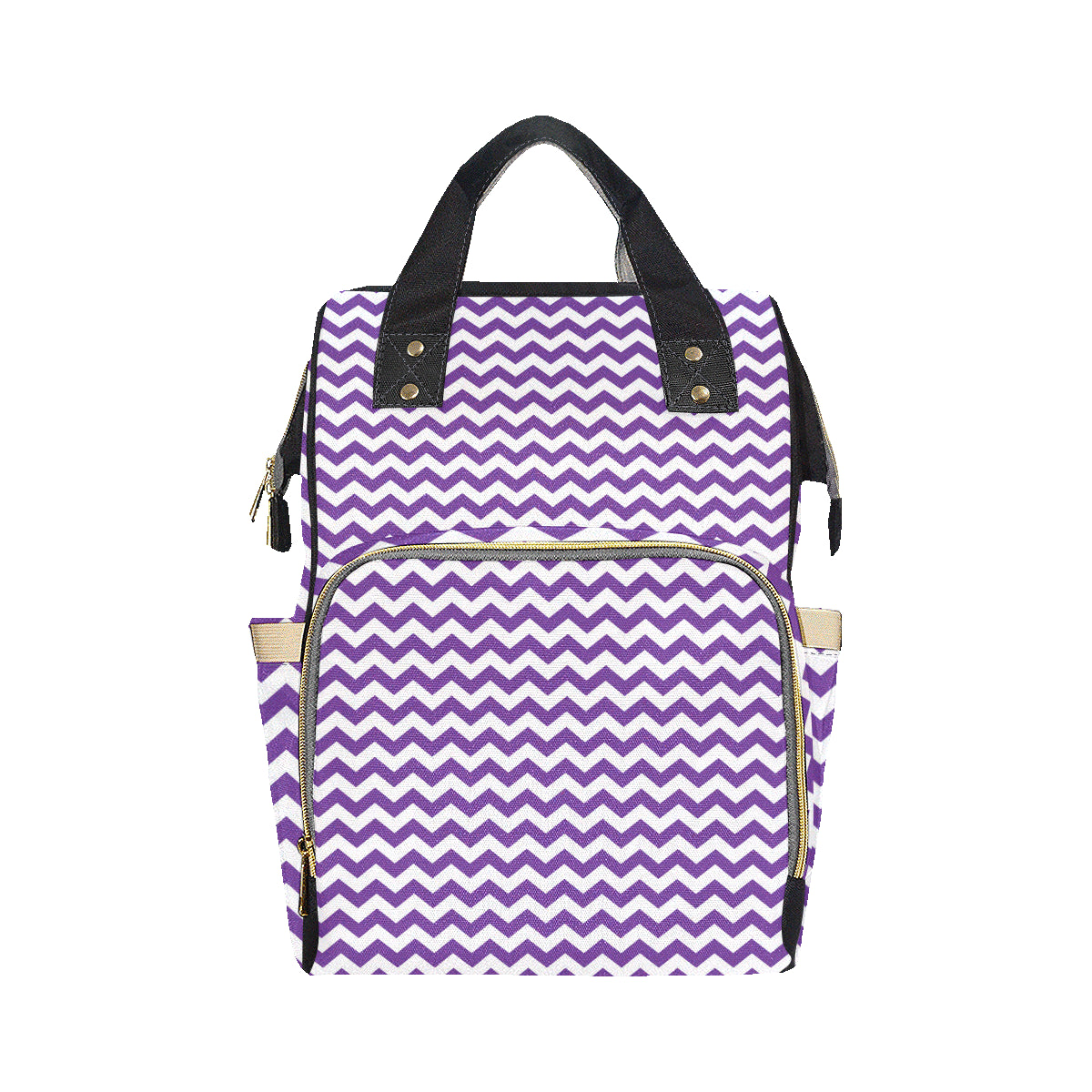 Chevron Purple Pattern Print Design 03 Diaper Bag Backpack