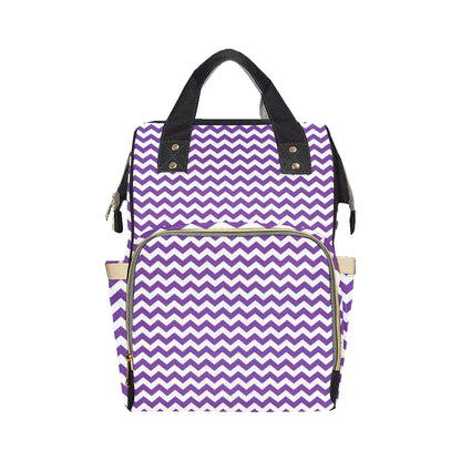 Chevron Purple Pattern Print Design 03 Diaper Bag Backpack