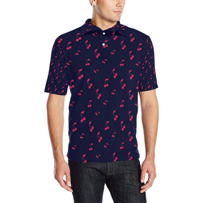 Cherry Pattern Print Design 02 Men Polo Shirt