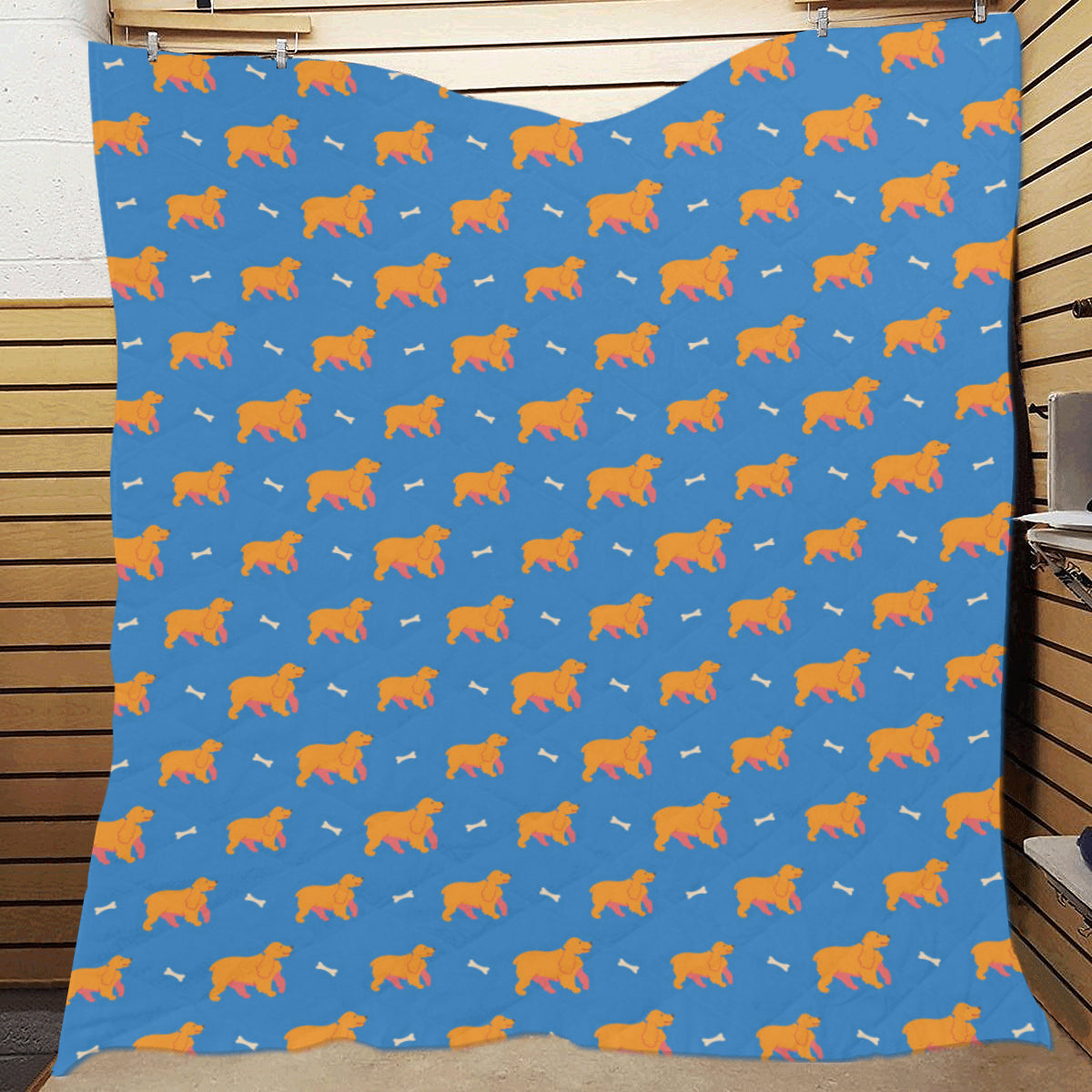 Cocker Pattern Print Design 04 Premium Quilt