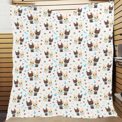 Chihuahua Pattern Print Design 06 Premium Quilt