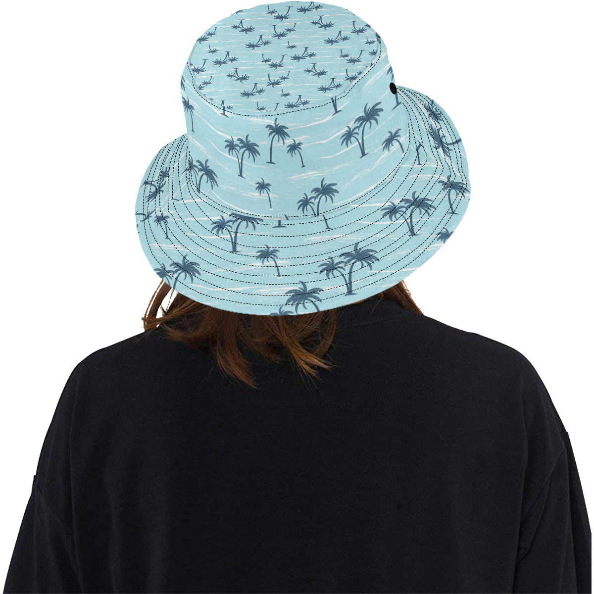 Palm Tree Pattern Print Design PT04 Unisex Bucket Hat