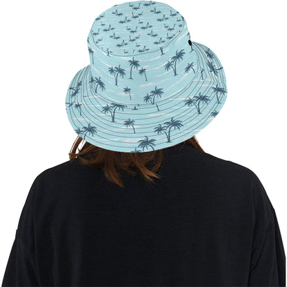 Palm Tree Pattern Print Design PT04 Unisex Bucket Hat