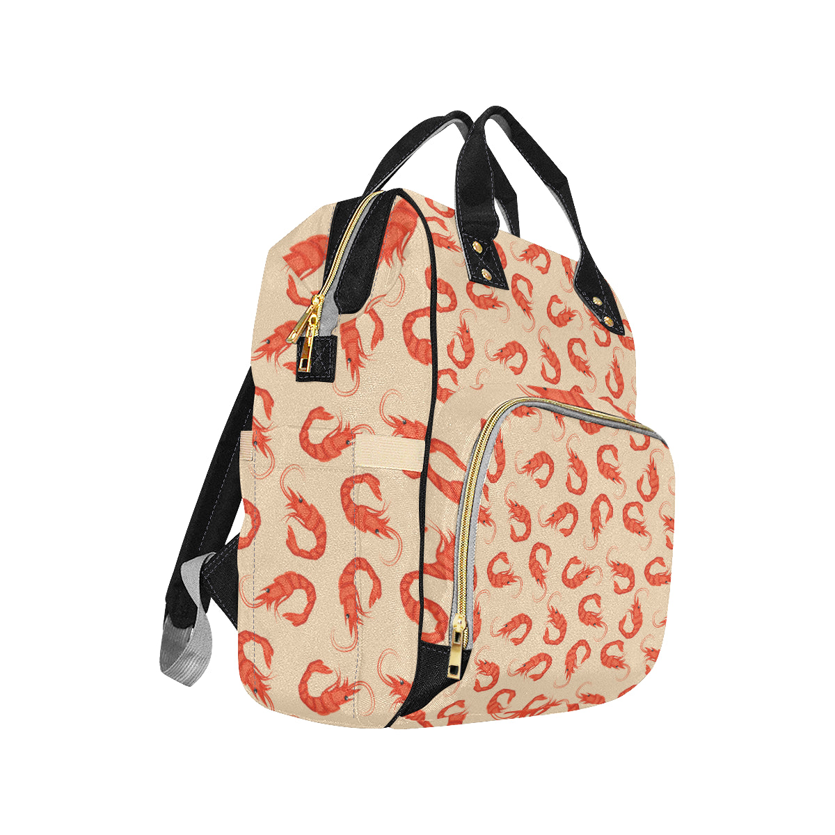 Prawn Pattern Print Design 02 Diaper Bag Backpack