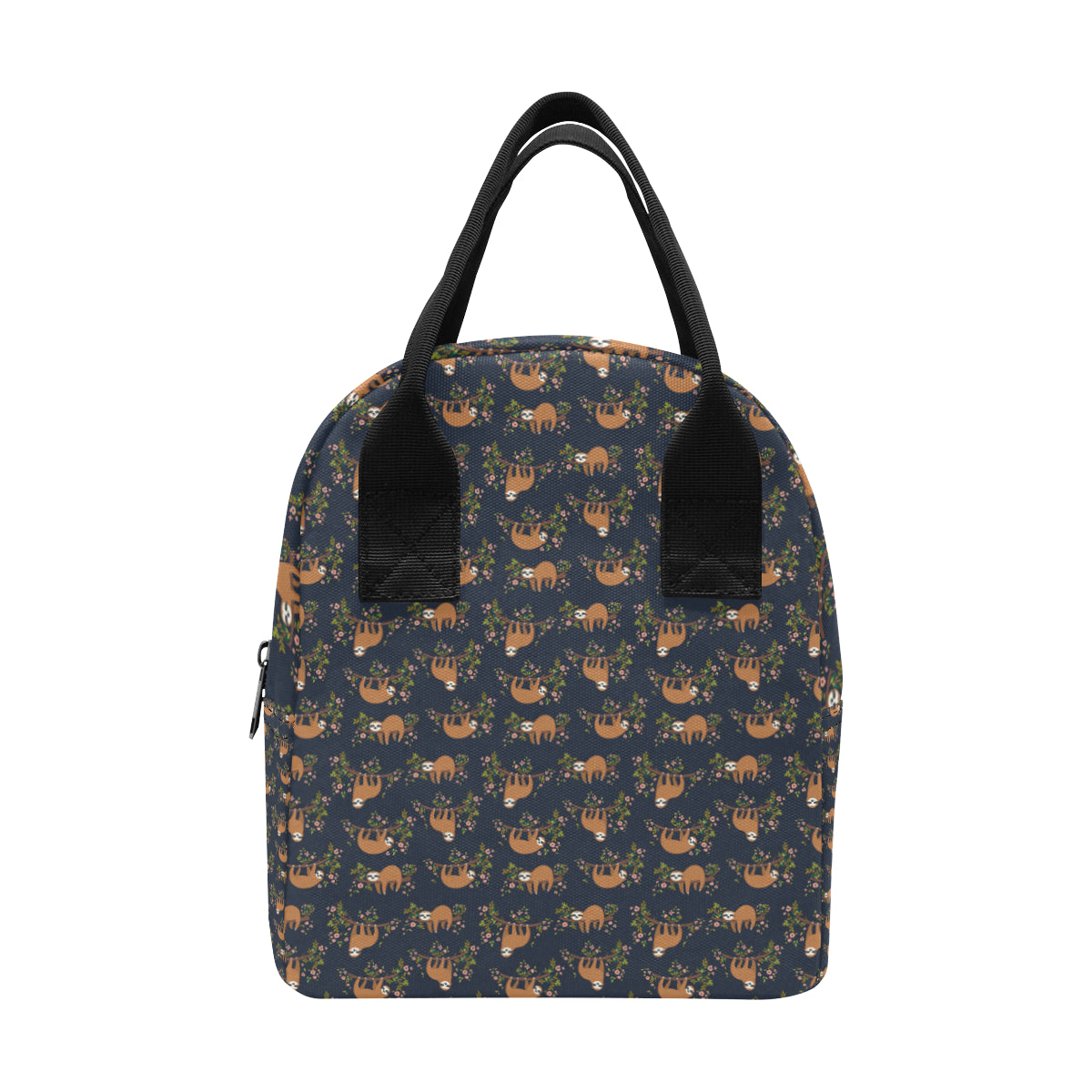 Sloth flower Design Themed Print Insulated Lunch Bag