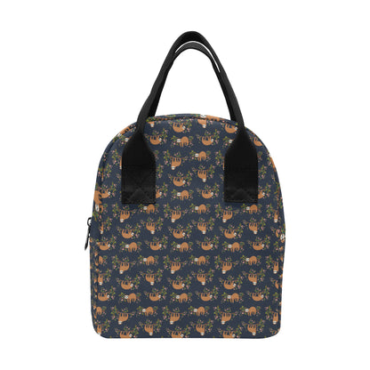 Sloth flower Design Themed Print Insulated Lunch Bag