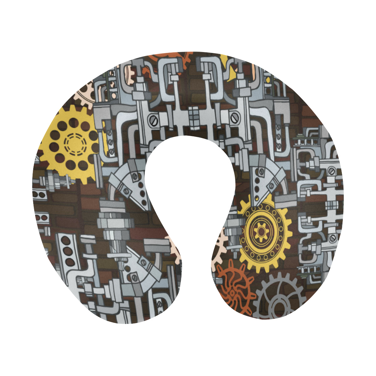 Mechanic Pattern Print Design 04 U-Shaped Travel Neck Pillow