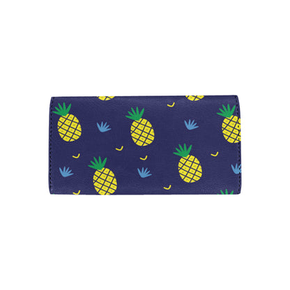 Pineapple Pattern Print Design A01 Women's Trifold Wallet