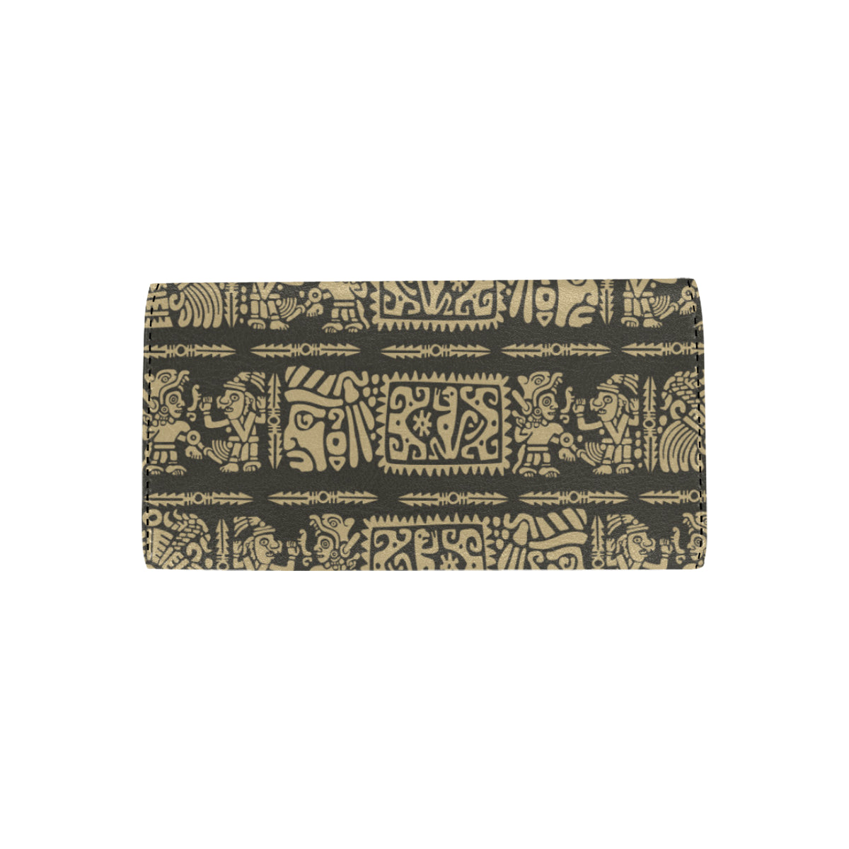 Mayan Pattern Print Design 02 Women's Trifold Wallet