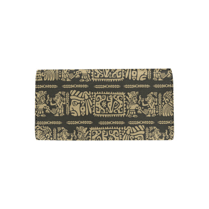 Mayan Pattern Print Design 02 Women's Trifold Wallet