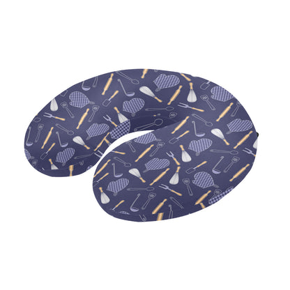 Cooking Kitchen Tools Pattern Print Design 04 U-Shaped Travel Neck Pillow