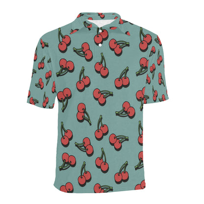 Cherry Pattern Print Design CH03 Men Polo Shirt