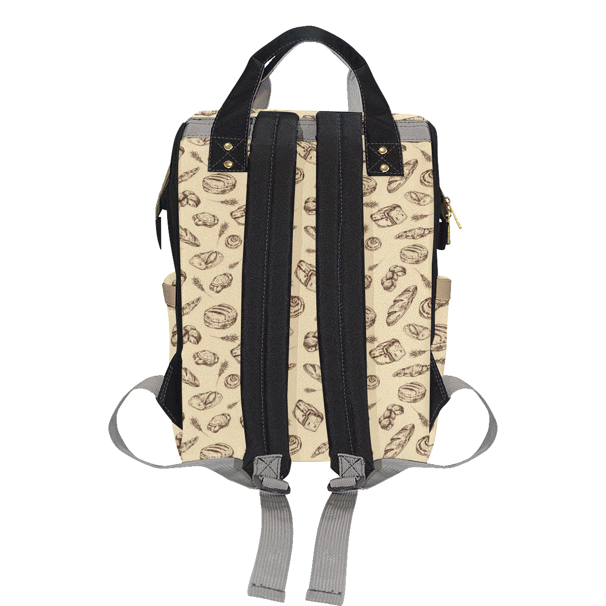 Bread Pattern Print Design 04 Diaper Bag Backpack
