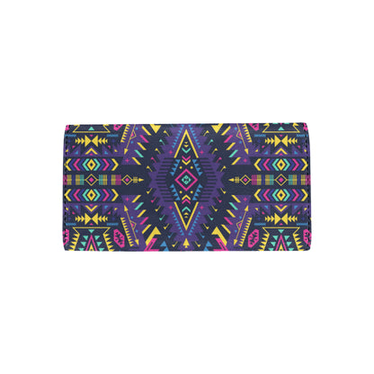 Aztec Pattern Print Design 07 Women's Trifold Wallet