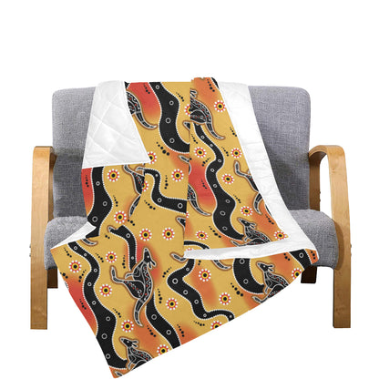 Kangaroos Aboriginal  Pattern Print Design 06 Premium Quilt