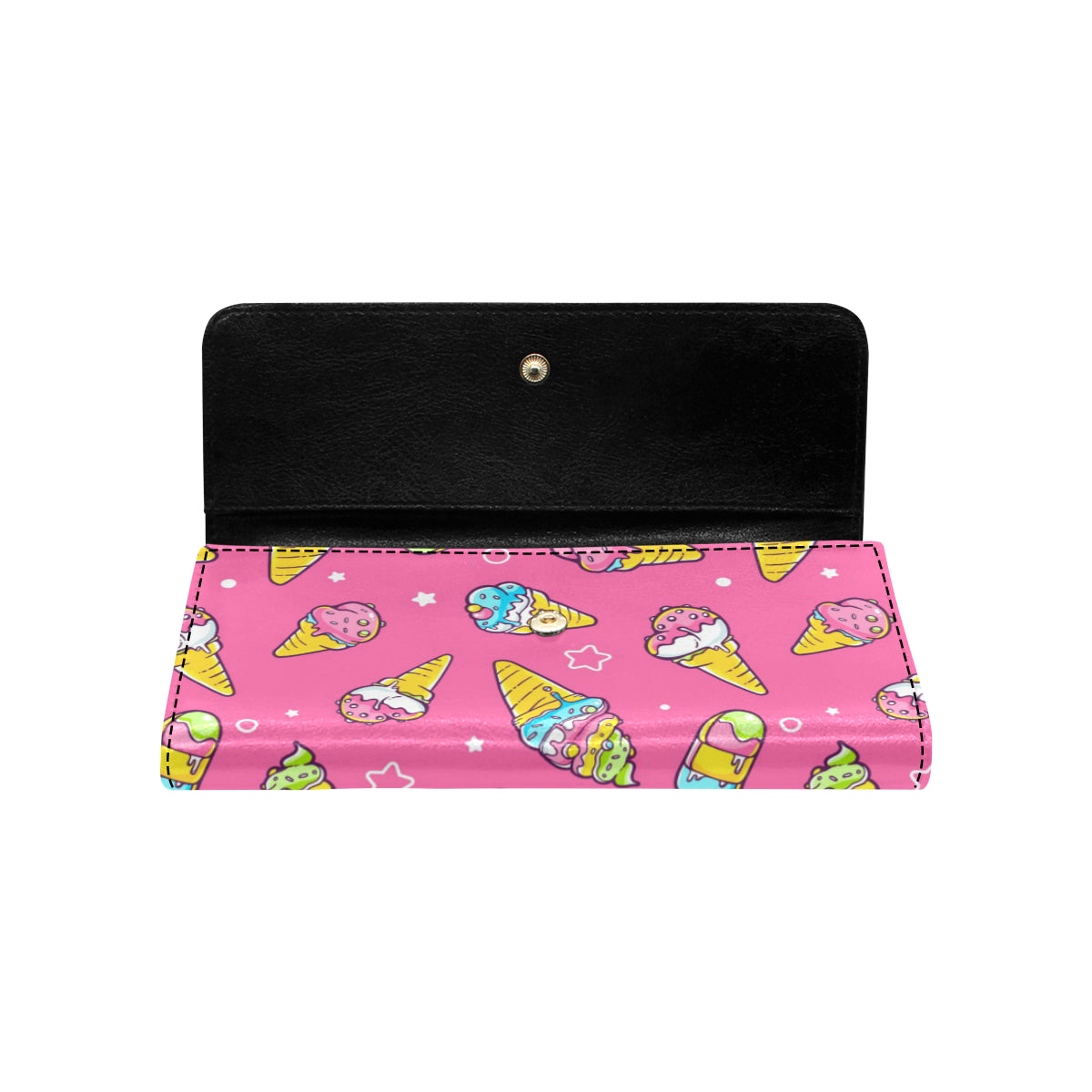 Ice Cream Pattern Print Design IC04 Women's Trifold Wallet