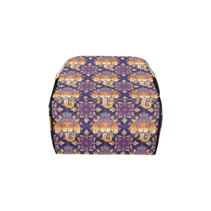 Ganesha Pattern Print Design 01 Diaper Bag Backpack
