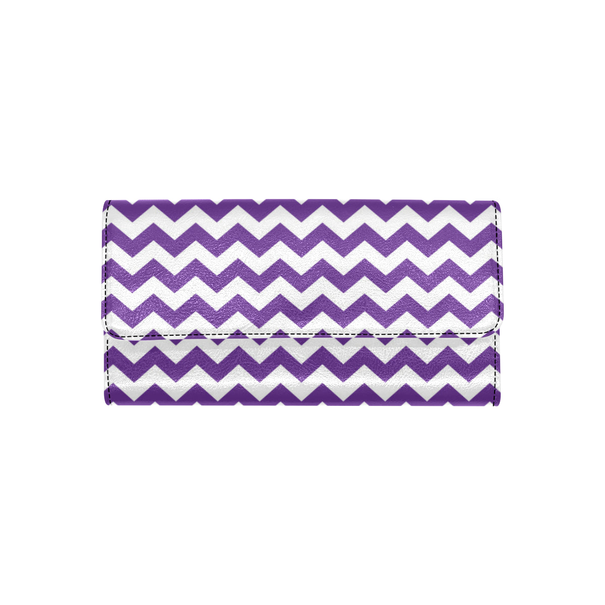 Chevron Purple Pattern Print Design 03 Women's Trifold Wallet