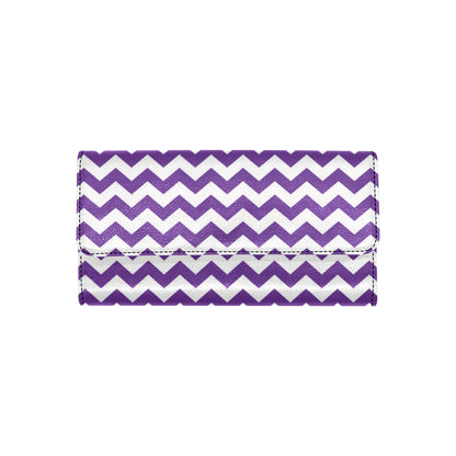 Chevron Purple Pattern Print Design 03 Women's Trifold Wallet