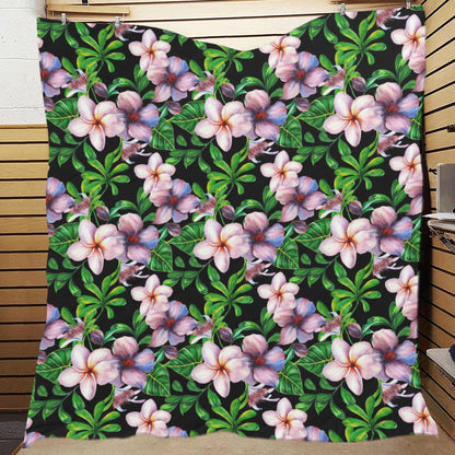 Plumeria Pattern Print Design PM01 Premium Quilt