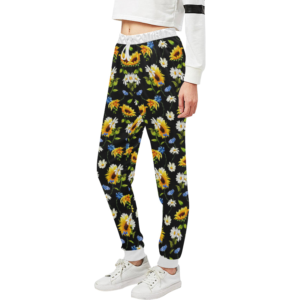 Sunflower Chamomile Bright Color Print Unisex Sweatpants