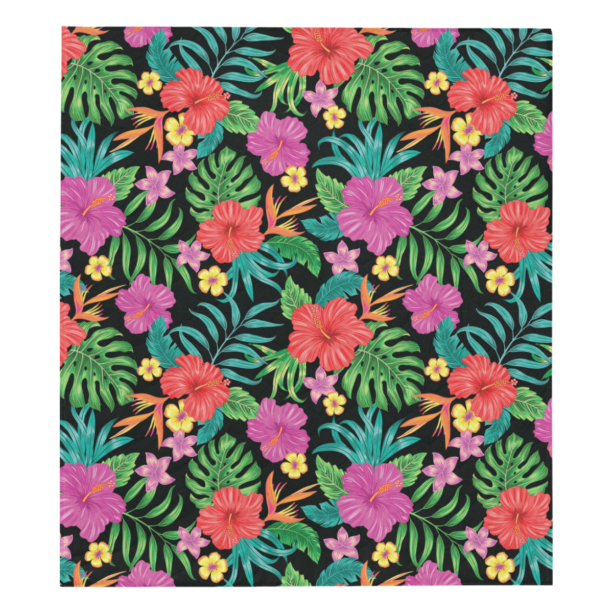 Hibiscus Red Hawaiian Flower Premium Quilt