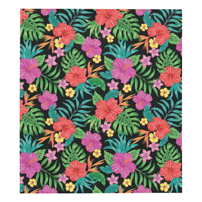 Hibiscus Red Hawaiian Flower Premium Quilt
