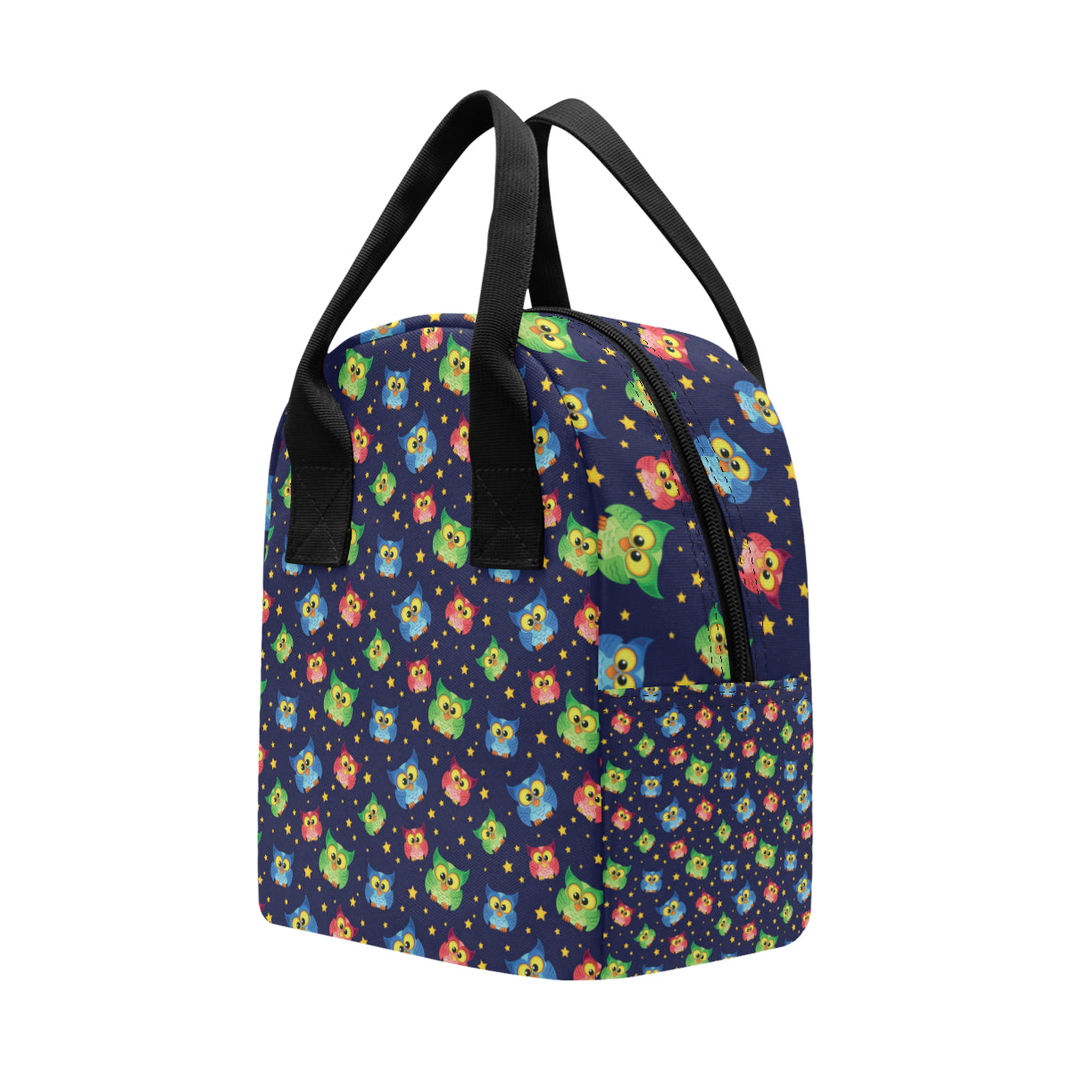 Owl with Star Themed Design Print Insulated Lunch Bag