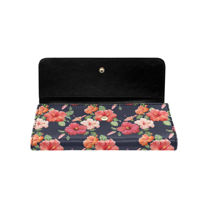 Tropical Flower Pattern Print Design TF020 Women's Trifold Wallet
