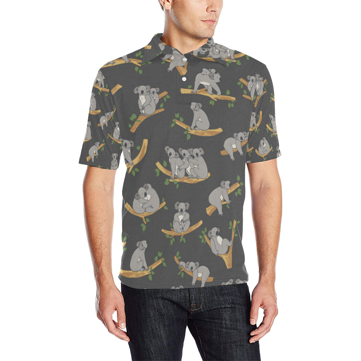Koala Pattern Print Design 07 Men Polo Shirt