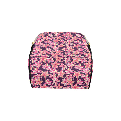 Purple Plumeria Pattern Print Design PM010 Diaper Bag Backpack
