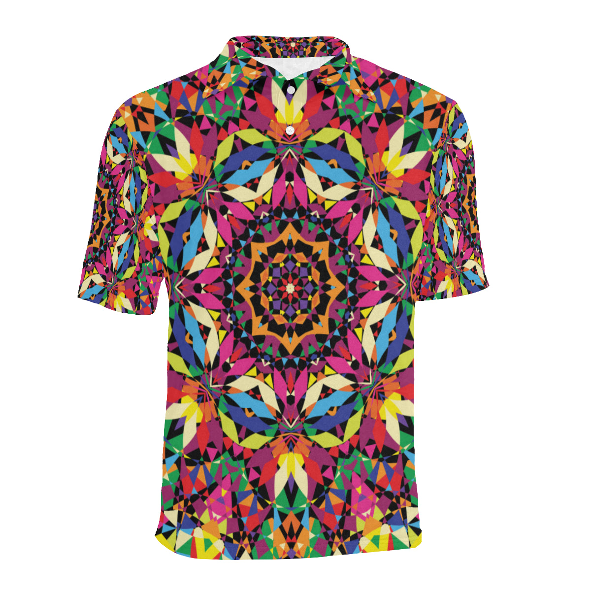 Kaleidoscope Pattern Print Design 02 Men Polo Shirt