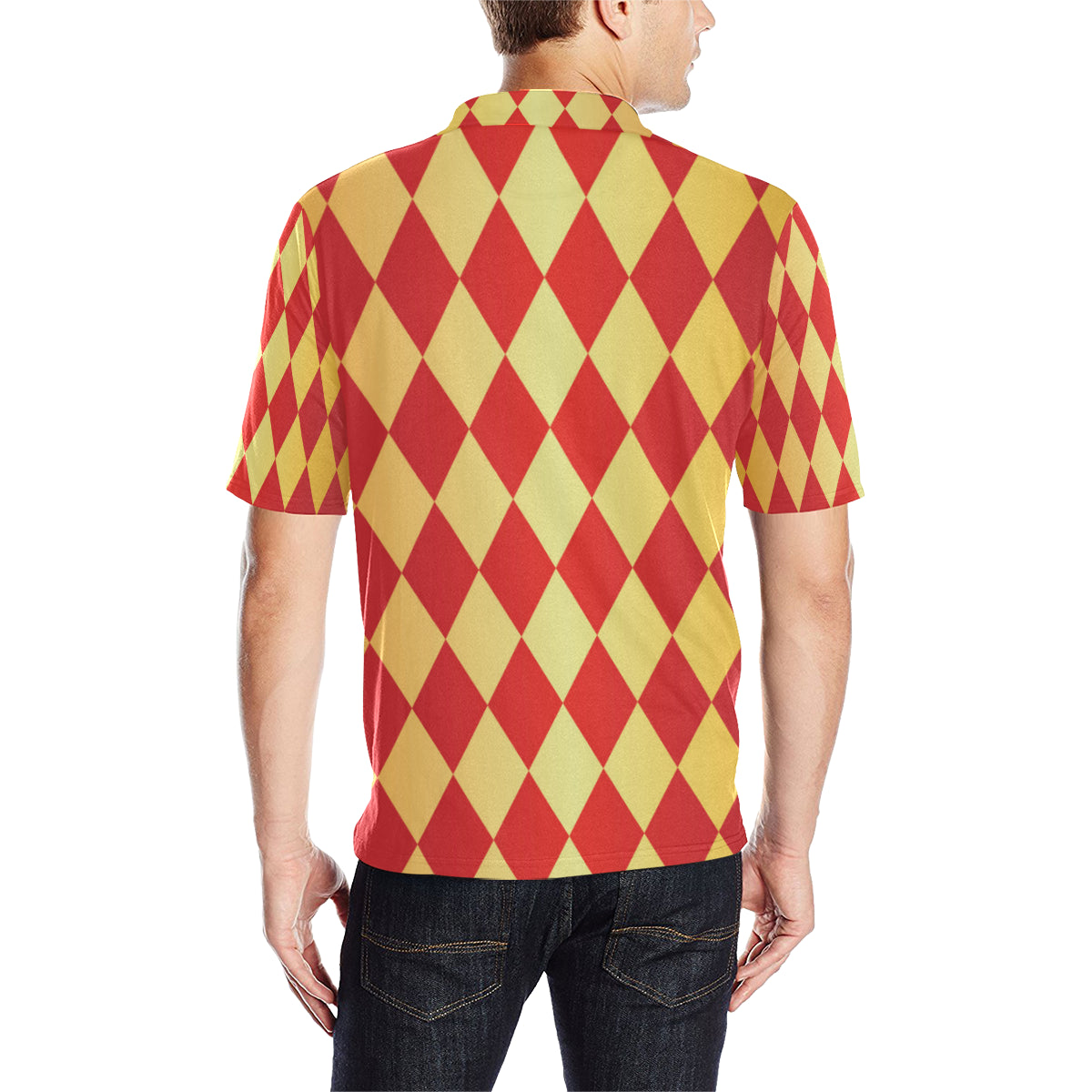 Harlequin Pattern Print Design 03 Men Polo Shirt