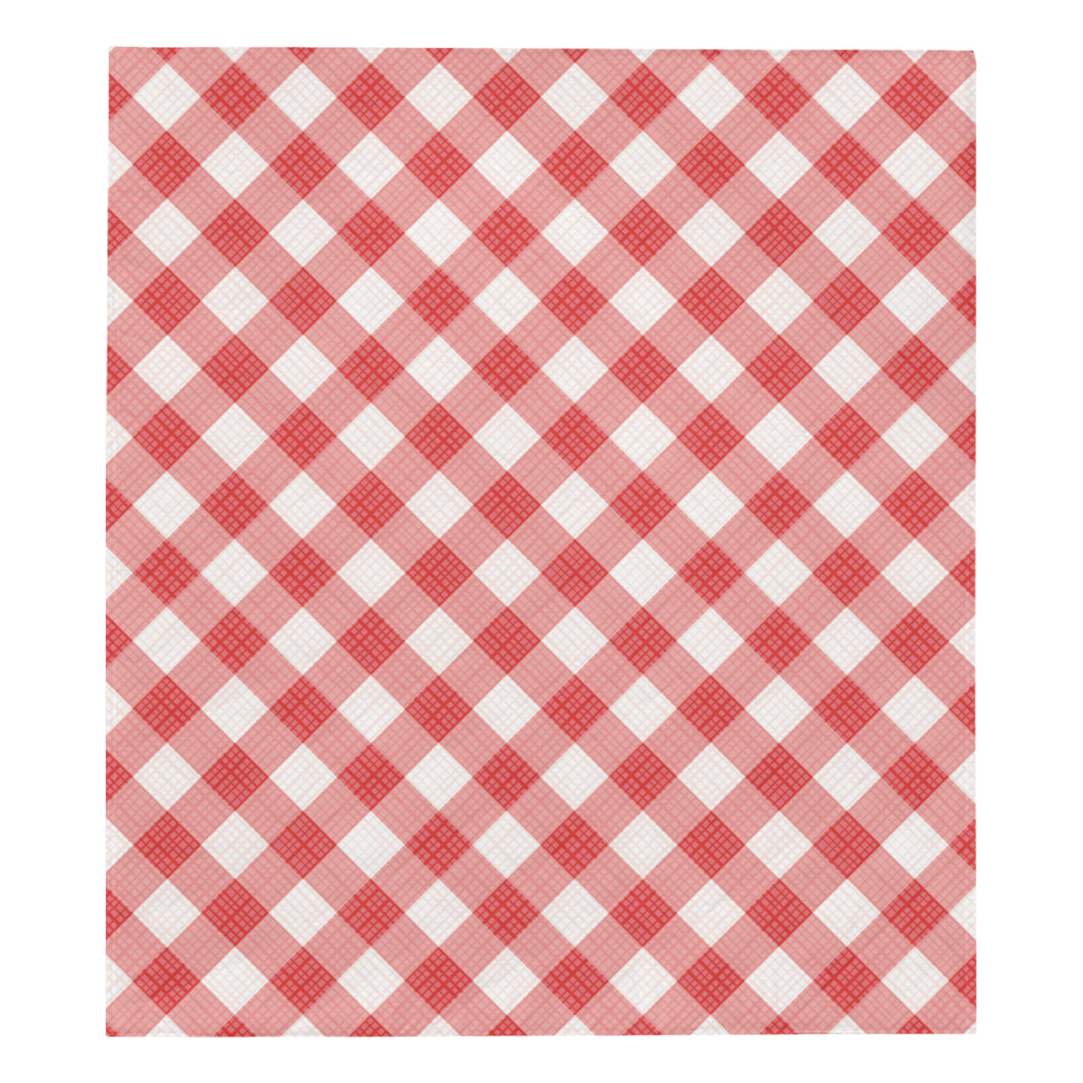 Gingham Red Pattern Print Design 01 Premium Quilt