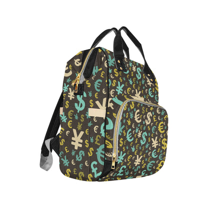 Money Pattern Print Design 01 Diaper Bag Backpack