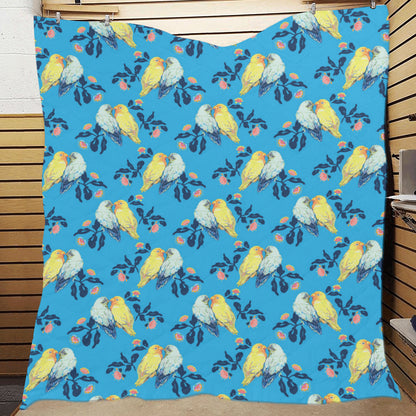 Lovebird Pattern Print Design 03 Premium Quilt