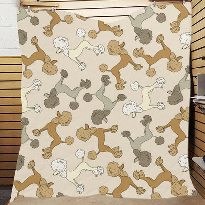Poodle Pattern Print Design A01 Premium Quilt