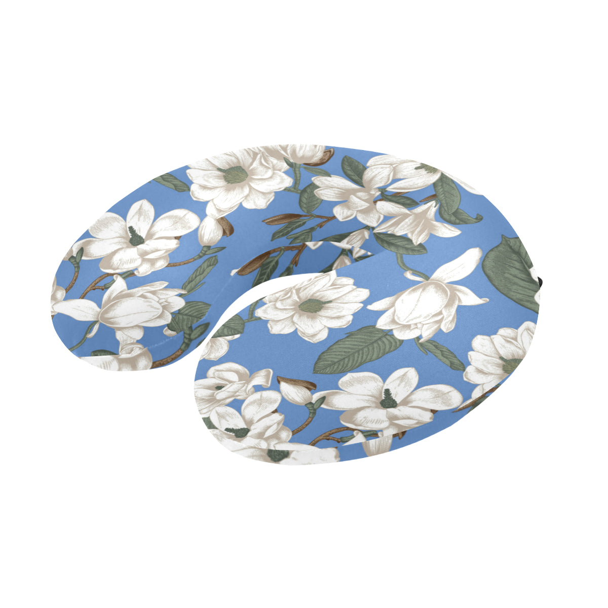Magnolia Pattern Print Design 01 U-Shaped Travel Neck Pillow