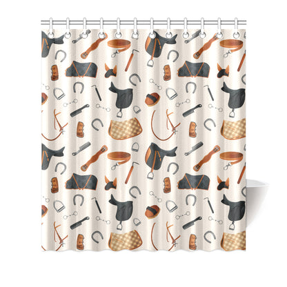 Equestrian Equipment Print Pattern Shower Curtain