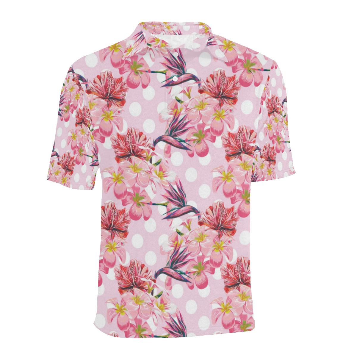 Bird Of Paradise Pattern Print Design BOP011 Men Polo Shirt