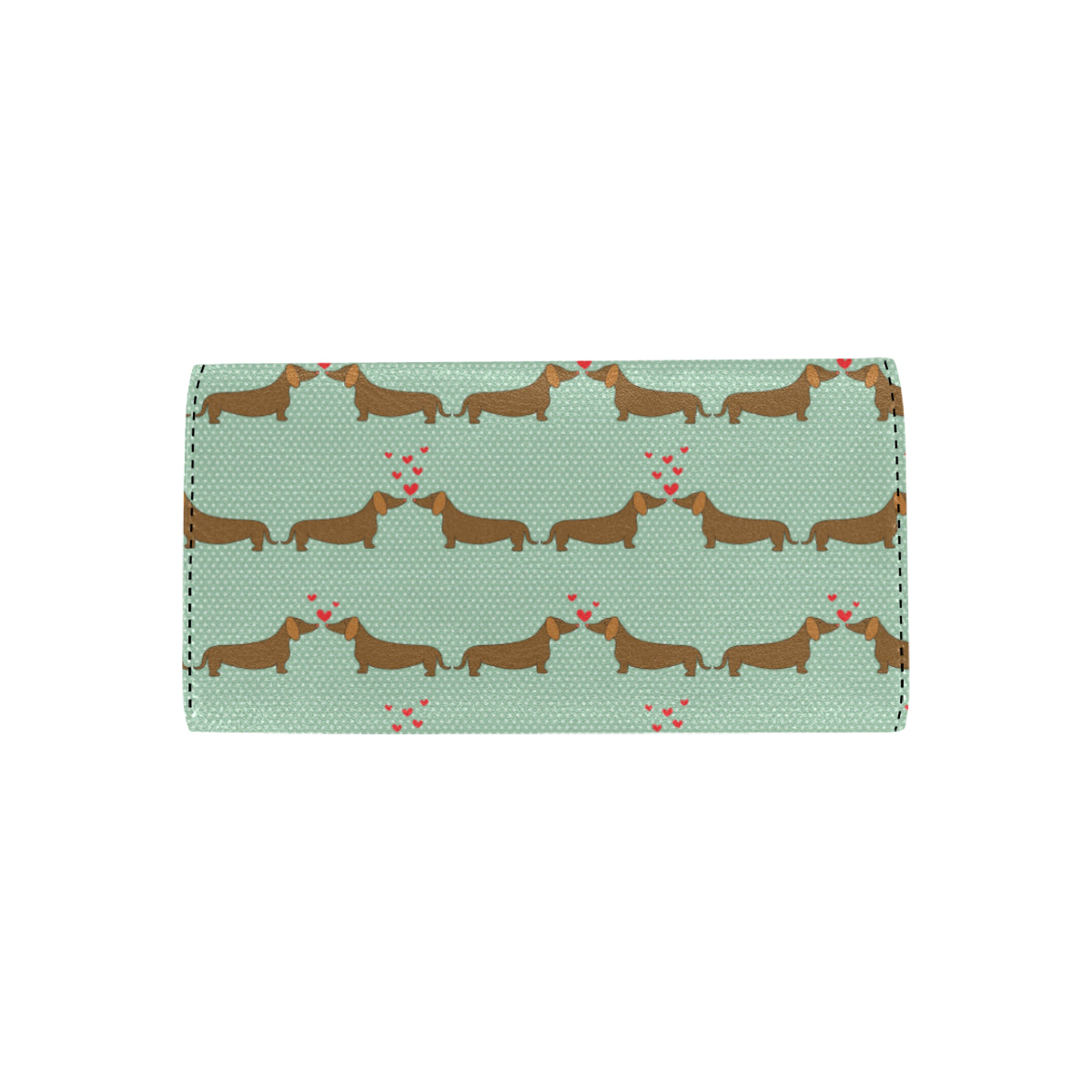 Dachshund Pattern Print Design 02 Women's Trifold Wallet