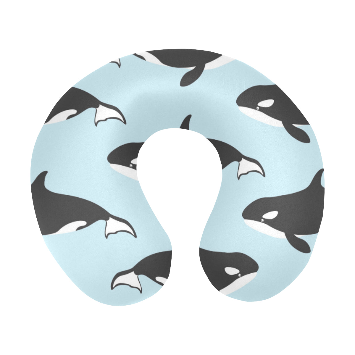 Killer Whale Pattern Print Design 01 U-Shaped Travel Neck Pillow
