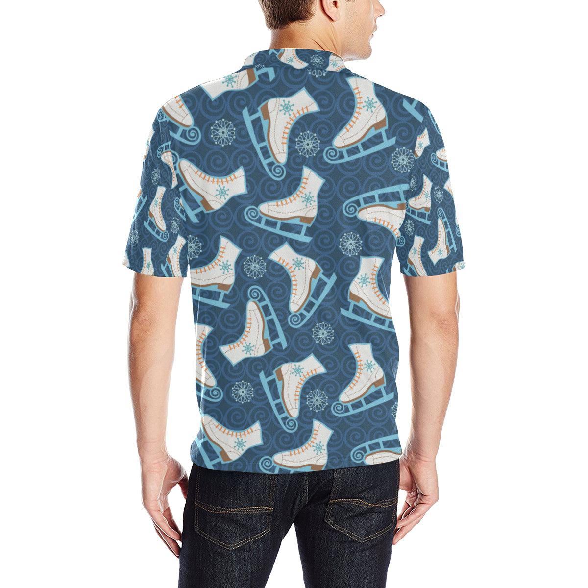 Ice Skate Pattern Print Design 01 Men Polo Shirt