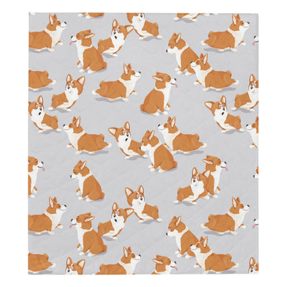 Pembroke Welsh Corgis Pattern Print Design A04 Premium Quilt