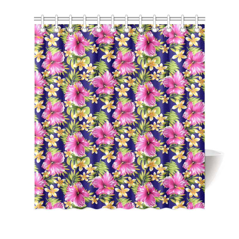 Pink Hibiscus Pattern Print Design HB027 Shower Curtain