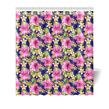 Pink Hibiscus Pattern Print Design HB027 Shower Curtain