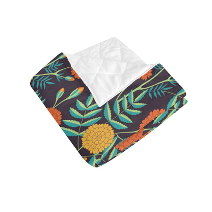 Marigold Pattern Print Design MR01 Premium Quilt